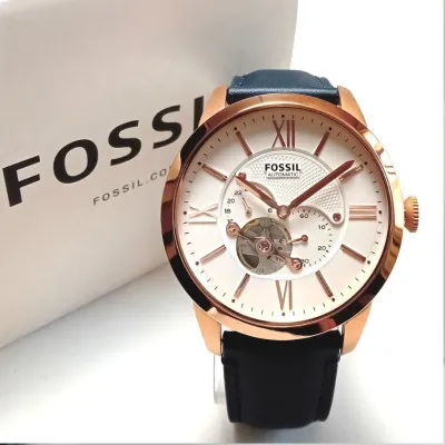 Fossil Townsman Automatic Navy Leather Watch